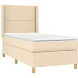  Box spring postelja z vzmetnico krem 100x200 cm blago, (20893677) | Shoptok.si