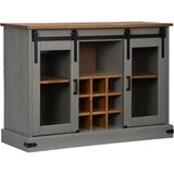 vidaXL Bivak HALDEN 2 drsna vrata siva 112x40x80 cm masivni les | Shoptok.si