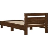  Okvir za krevet s uzglavljem i LED svjetlima boja smeđeg hrasta Smeđa 100 x 200 cm | shoptok.hr