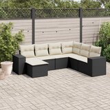 vidaXL 7-dijelni set vrtnih sofa od poliratana s jastucima crni | shoptok.hr