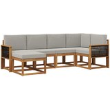  Set vanjskih sofa 6 kom. Prirodna i svjetlosiva Smeđa 247 x 128,5 x 73 cm | shoptok.hr