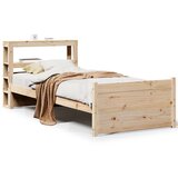 Maison Chic Posteljni okvir - Enojna postelja - Postelja za odrasle z vzglavjem bel 75x190 cm trdna borovina, (21695805) | Shoptok.si