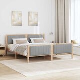  Okvir kreveta s uzglavljem Smeđa i svijetlo siva 180 x 200 cm | shoptok.hr