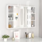 vidaXL ormarić s ogledalom i led svjetlima sjajni bijeli 76x15x55 cm Cijene