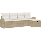  Sjedeća garnitura za vrt 5 kom. Bež poliratan 234 x 117 x 85 cm | Shoptok.si