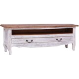 TV ormarić bijeli 120 x 30 x 40 od masivnog drva mahagonija | shoptok.hr
