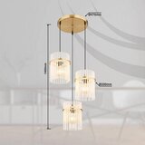 Globo 15698-3HRM - Luster na sajli GORLEY 3xE27/60W/230V, prečnik 47 cm, zlatna | Eponuda.com