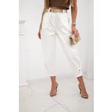 Kesi Włoski Summer Punto trousers with leg closure ecru | Shoptok.si