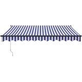 Tenda na uvlačenje plavo-bijela 3,5 x 2,5 m tkanina i aluminij | Eponuda.com