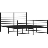  Metalni okvir kreveta uzglavlje i podnožje crni 160x200 cm | Eponuda.ba