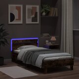  Okvir za krevet s uzglavljem i LED svjetlima boja hrasta Smeđa 100 x 200 cm | Shoptok.si