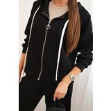 Kesi Włoski Women's set with wide leg pants and zip-up sweatshirt black | Shoptok.si