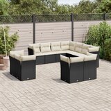 vidaXL 11-dijelni set vrtnih sofa od poliratana s jastucima crni | shoptok.hr