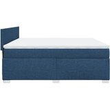  Krevet s oprugama i madracem plavi 200 x 200 cm od tkanine | shoptok.hr