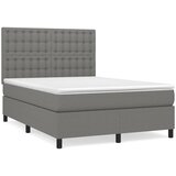 Maison Chic Box spring postelja - Vzmetna postelja z vzmetnico temno siva 140x200 cm blago SL8089, (21904230) | Shoptok.si