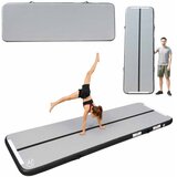  Gimnastička strunjača na napuhavanje s pumpom, 300 × 100 × 10 cm, siva | shoptok.hr