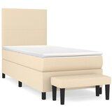  s oprugama i madracem krem 90 x 190 cm od tkanine | shoptok.hr