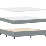 Box Spring Krevet s Madracem Svjetlosiva 200x200 cm Tkanina | shoptok.hr