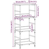 Knjižnica Crna Hrast 50x33x117 5 cm Konstruirano drvo i Čelik | shoptok.hr