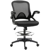 Nesta Pisarniški stol, vrtljiv sedež, funkcija sedenja in stanja, z oporo za noge, jeklo, črn, 64 x 60 x 106–126 cm, (5000494030) | Shoptok.si