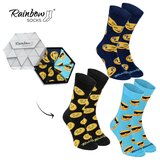 ZOOKSY/RAINBOW SOCKS Rainbow Socks Emoticons Smiley Sadness Brainy 3 Pairs | Shoptok.si
