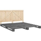 vidaXL Okvir za krevet s uzglavljem sivi 200 x 200 cm masivna borovina | shoptok.hr