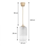 Brilagi LED luster na sajli RETRO GLASS 1xE27/60W/230V prečnik 14 cm bež/bela | Eponuda.com