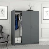 Kondela 3-vratna omara, grafit, GREEN | Shoptok.si