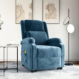 vidaXL Masažni stol s funkcijo vstajanja moder žamet | Shoptok.si
