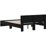  Okvir kreveta s uzglavljem s uzglavljem Crni hrast 140 x 200 cm | shoptok.hr
