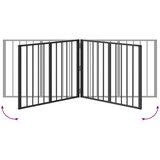  Vrata za pse 4 pcs Crna 80 x 60 cm Cinkani čelik | shoptok.hr