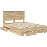  Krevetna konstrukcija s ladicama Sonoma hrast 135 x 190 cm | shoptok.hr