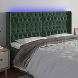  LED posteljno vzglavje temno zeleno 203x16x118/128 cm žamet, (20932107) | Shoptok.si