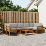  Set vanjskih sofa 8 pcs Prirodna i svjetlosiva Poliester | shoptok.hr