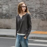  TonLion Ženska majica, Dug rukav, Siva Cene