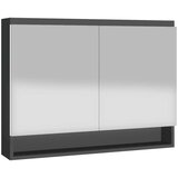 vidaXL Kopalniška omarica z ogledalom 80x15x60 cm MDF antracitna | Shoptok.si