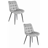  BERA stolica - srebrno sivi baršun / crne noge x 2 | shoptok.hr