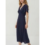 Reserved Midi haljina s visokim udjelom liocelnih vlakana - mornarsko plava | shoptok.hr