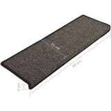  Samolepilne preproge za stopnice sisal 15kosov 65x21x4cm antra., (20753560) | Shoptok.si