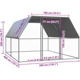  Vanjski kavez za kokoši 3 x 4 x 2 m od pocinčanog čelika | shoptok.hr