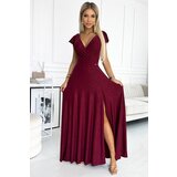 Numoco Women's shiny long dress with neckline | ePonuda.com