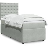  Box spring krevet s madracem svjetlosivi 80 x 200 cm baršunasti | shoptok.hr