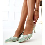 Gemre Green mesh pumps with beads Terikol | Shoptok.si