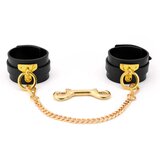 SuperLove Deluxe Leather Handcuffs Black-Gold Cijene