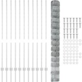 vidaXL Ograjne palice 22 kos U-kanal 140 cm pocinkano jeklo | Shoptok.si