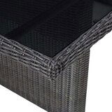 vidaXL Vrtni blagovaonski stol crni 200x100x74 cm staklo i poliratan | shoptok.hr