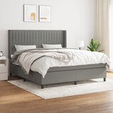  The Living Store Box spring postelja z vzmetnico temno siva 160x200 cm blago - Box Spring Postelja, (21455899) Cene