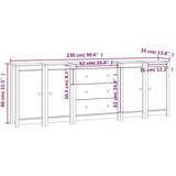  Komoda 230 x 35 x 80 cm od masivne borovine | shoptok.hr