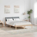  Okvir kreveta s uzglavljem Smeđa i svijetlo siva 140 x 200 cm | shoptok.hr