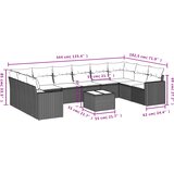  11-dijelni set vrtnih sofa od poliratana s jastucima crni | shoptok.hr